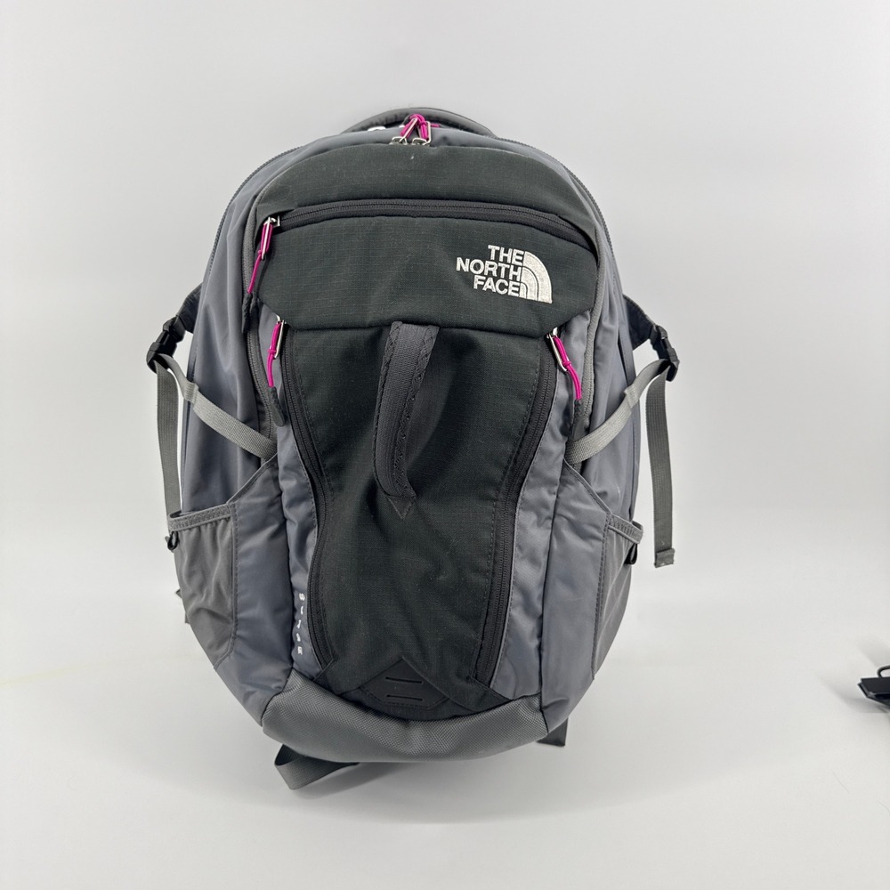 The North Face Surge Backpack‎ Gray Black Pink FlexVent Laptop Bag Mens Womens